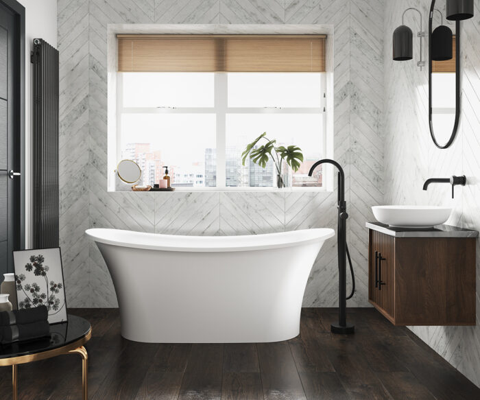 Goldsmith Stone Freestanding Bateau Bath 1600