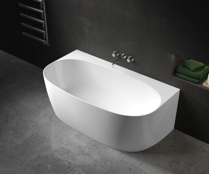 Lawrence Back to Wall Stone Freestanding Bath 1580