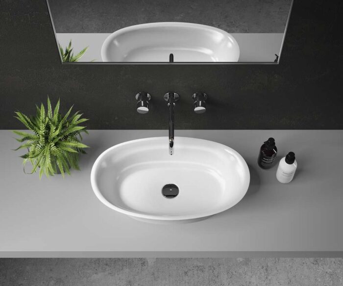 Davenport Stone Counter Top Oval Basin 600