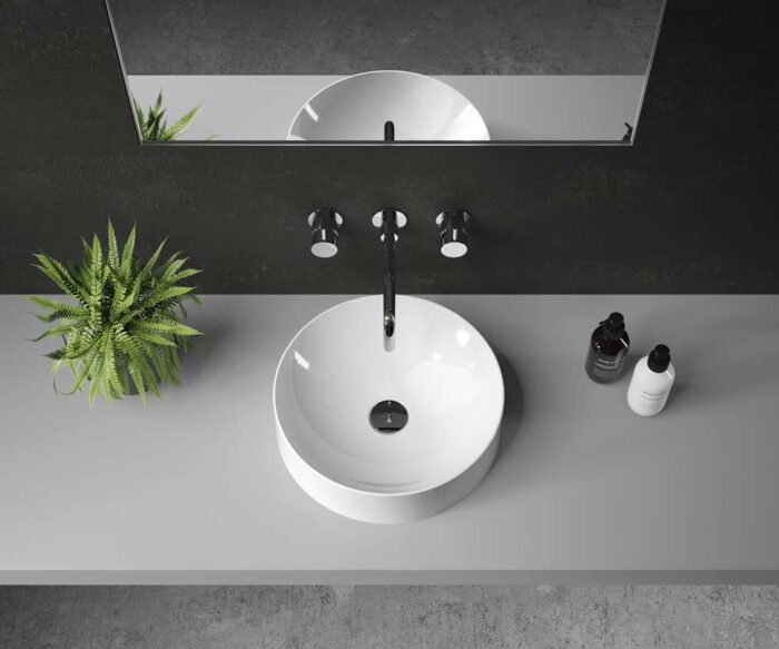Gilpin Stone Round Counter Top Basin 400