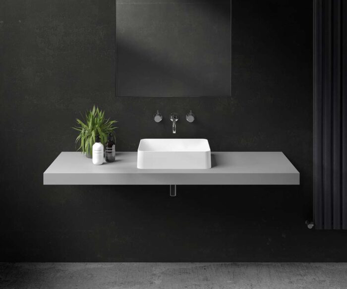 Gilpin Stone Square Counter Top Basin 450