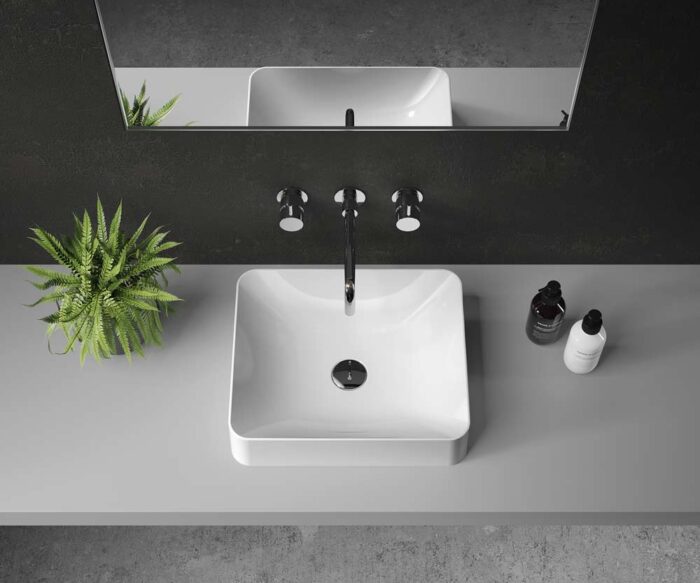 Gilpin Stone Square Counter Top Basin 450