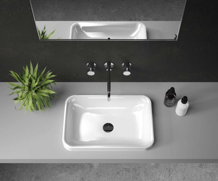 Wilson Stone Rectangular Inset Basin 550