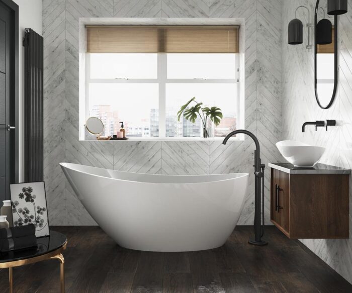 Banksy Stone Slipper Freestanding Bath 1650