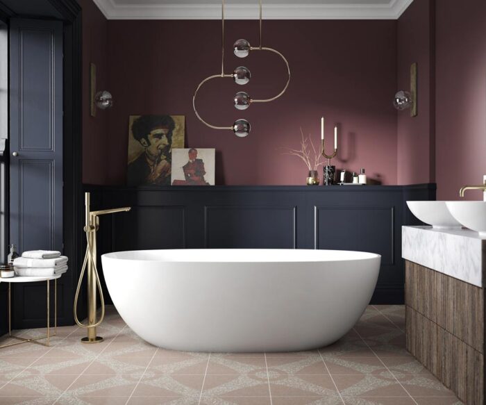 LBC Wall Mounted 2 Hole Basin Mixer Tap Brushed Brass