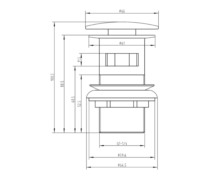 LBC Waste - Clicker Slotted Basin - Brushed Brass