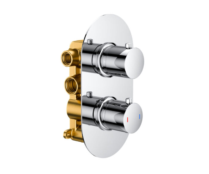 LBC Twin Outlet Thermostatic Shower Valve Chrome