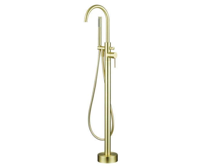 LBC Floor Standing Bath Shower Mixer Tap Brushed Brass