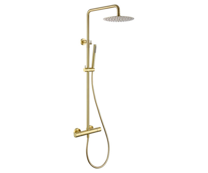 LBC Thermostatic 2 Way Shower Mixer Brushed Brass