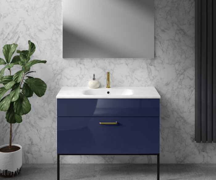 Morley Luxury Bathroom Vanity Unit 1000 - Gloss Indigo