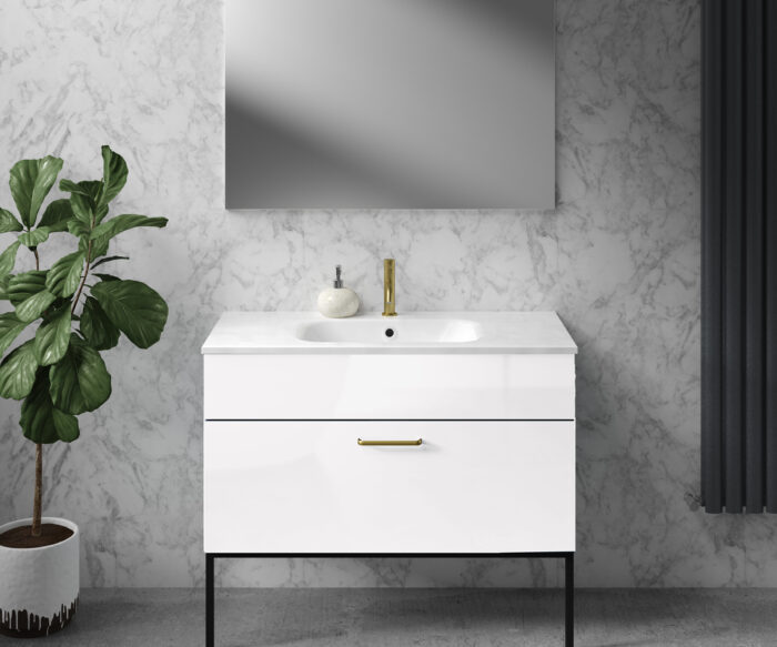 Morley Luxury Bathroom Vanity Unit 1000 - Gloss White