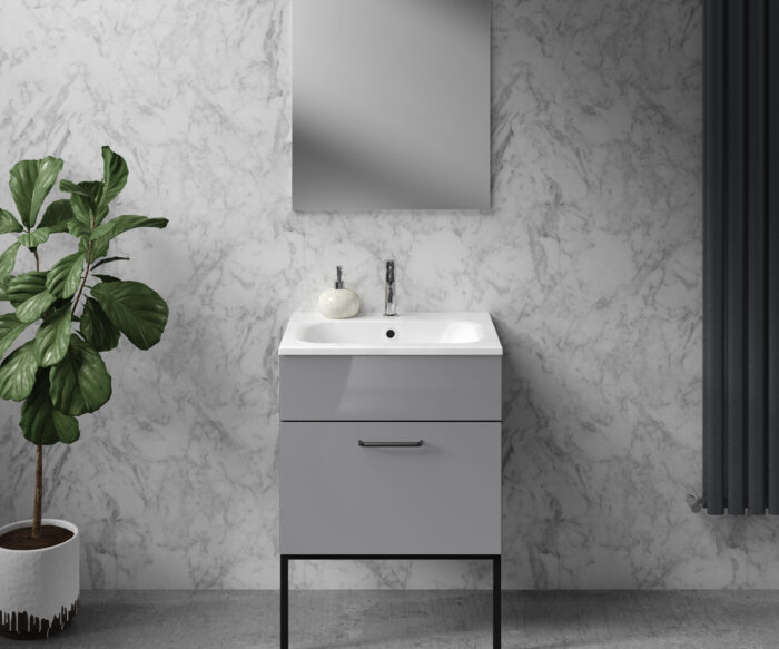 Morley Luxury Bathroom Vanity Unit 600 - Gloss Graphite
