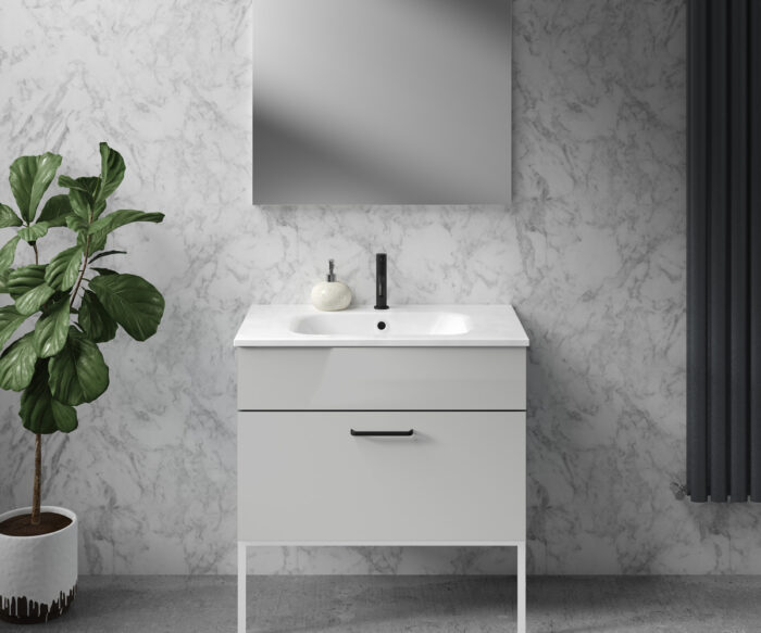 Morley Luxury Bathroom Vanity Unit 800 - Gloss Light Grey