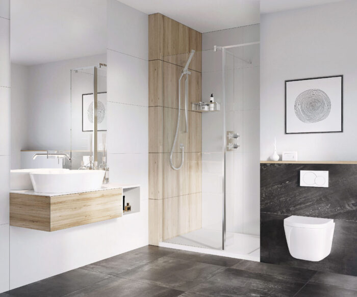 Moore Frameless Shower Panel – Chrome