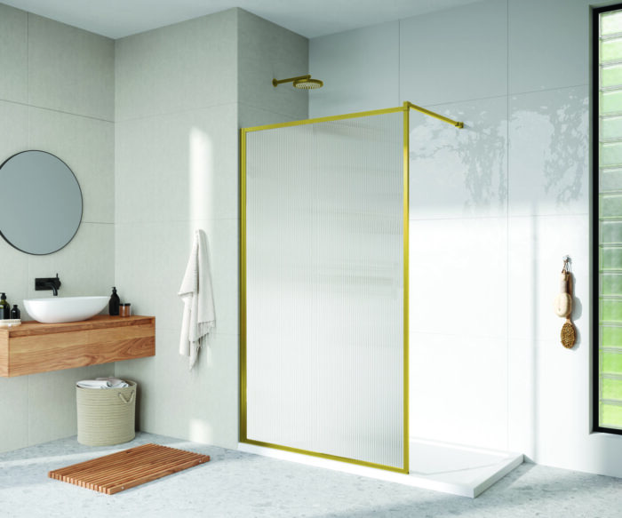 Quinn Framed Shower Panel - Brushed Brass