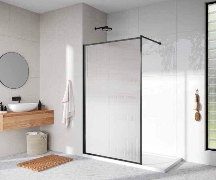 Quinn Framed Shower Panel - Matt Black